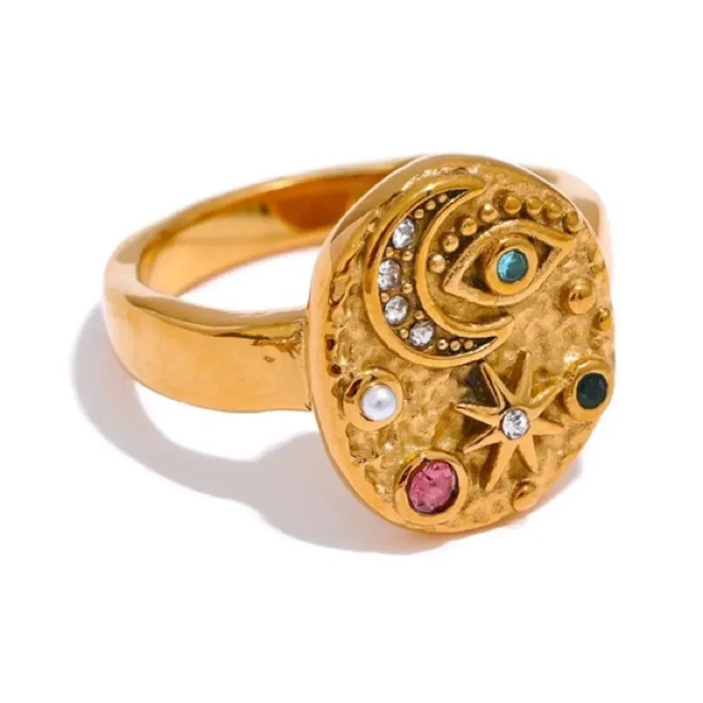 Boho evil eye ring M1085 - Picture 2 of 4